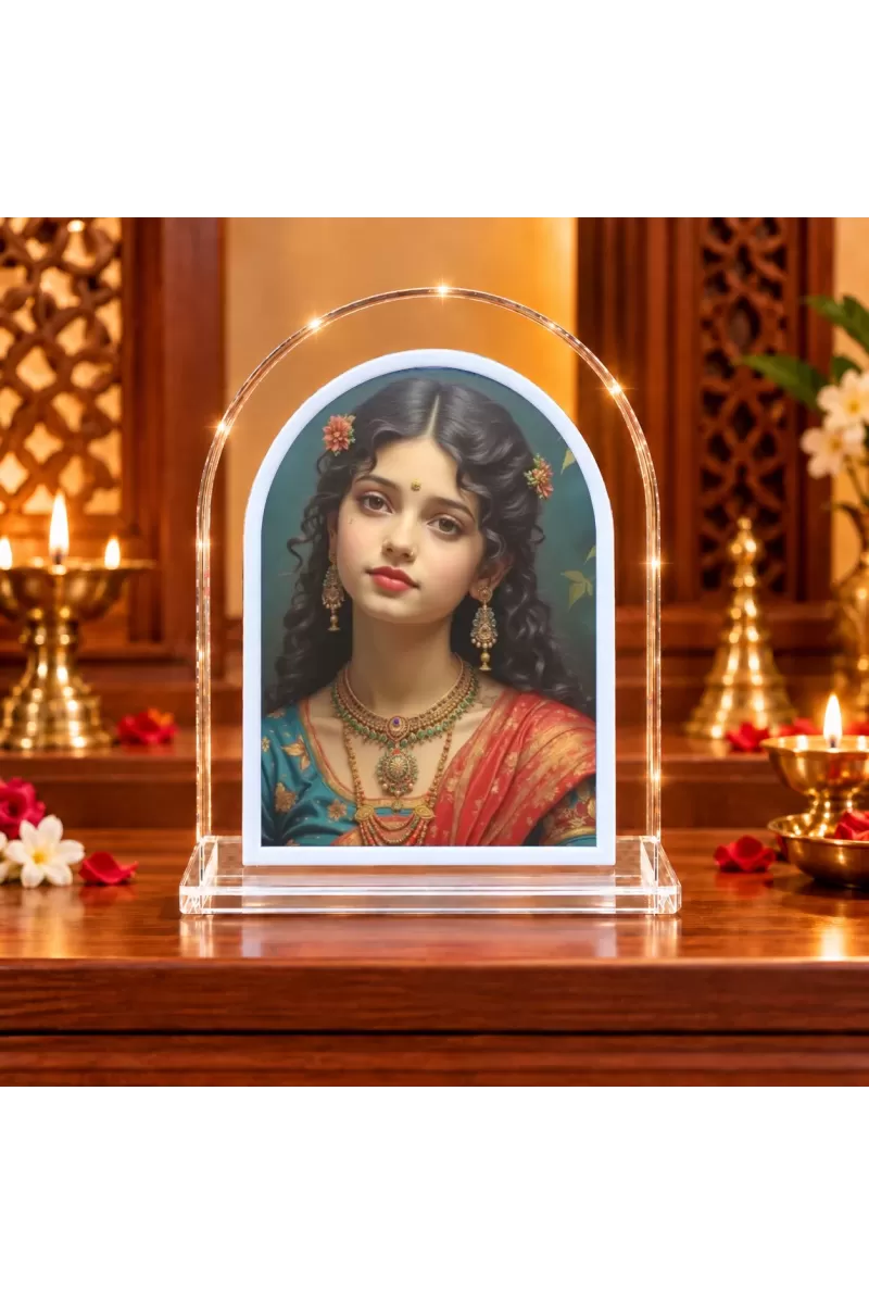 Woman Portrait L Shape Acrylic Showpiece 3 X 3.5 Inch For Home, Office And Car (F176779)