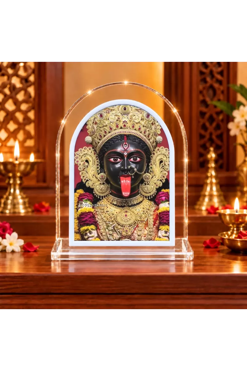 Kali Maa L Shape Acrylic Showpiece 3 X 3.5 Inch For Home, Office And Car (F176780)