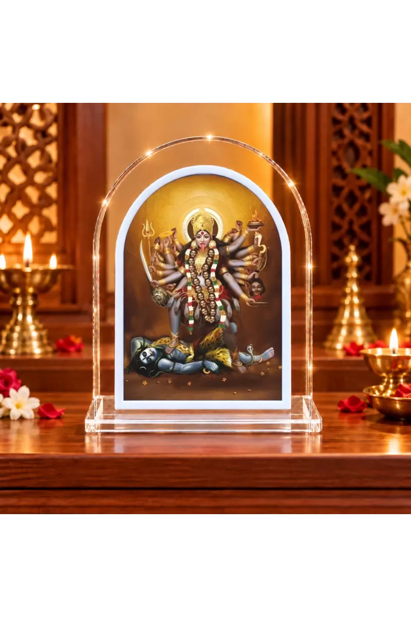 Kali Maa L Shape Acrylic Showpiece 3 X 3.5 Inch For Home, Office And Car (F176781)