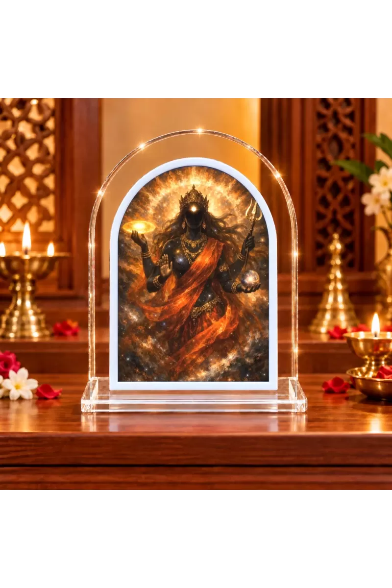 Maa Kaali L Shape Acrylic Showpiece 3 X 3.5 Inch For Home, Office And Car (F176784)