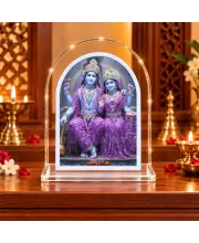 Radha Krishna L Shape Acrylic Showpiece 3 X 3.5 Inch For Home, Office And Car (F176785)