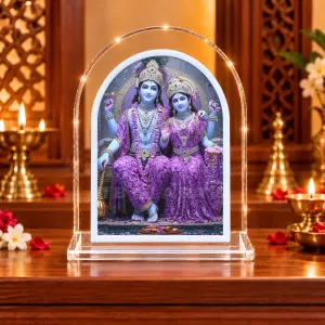 Radha Krishna L Shape Acrylic Showpiece 3 X 3.5 Inch For Home, Office And Car (F176785)