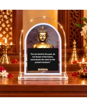Buddha L Shape Acrylic Showpiece 3 X 3.5 Inch For Home, Office And Car (F176786)
