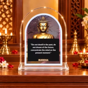 Buddha L Shape Acrylic Showpiece 3 X 3.5 Inch For Home, Office And Car (F176786)