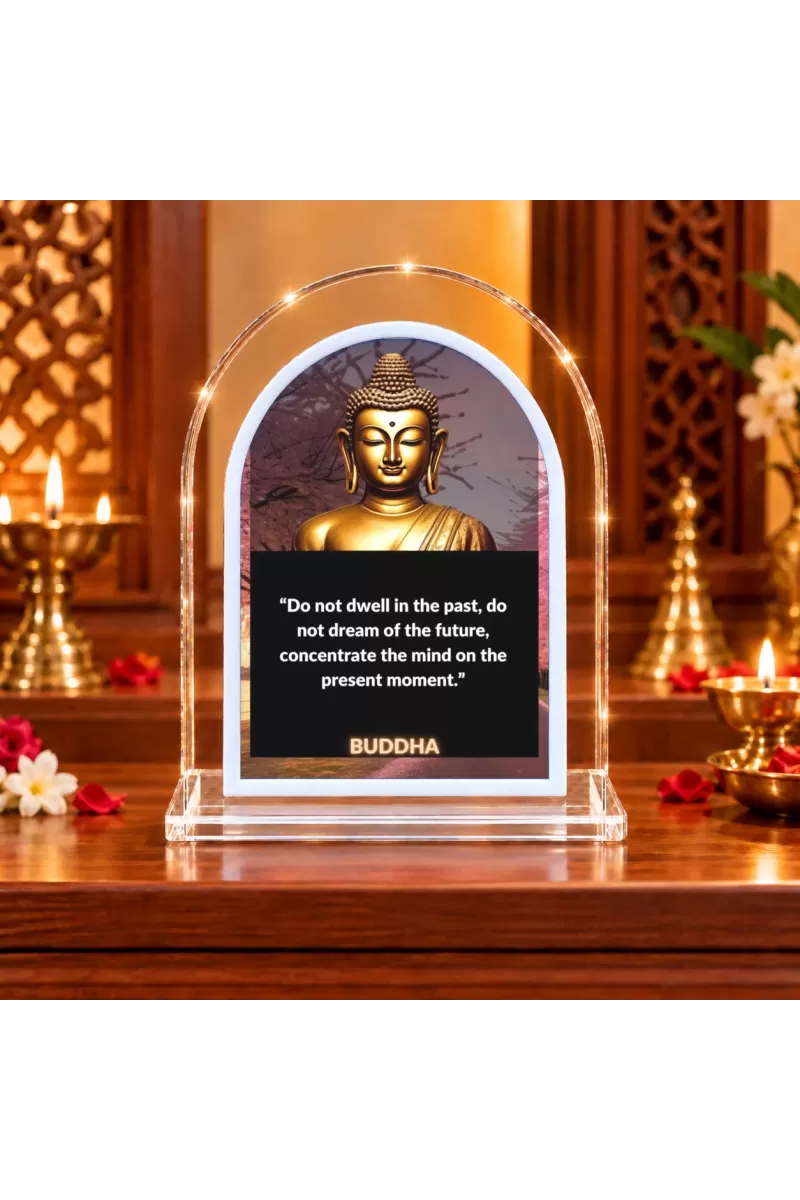 Buddha L Shape Acrylic Showpiece 3 X 3.5 Inch For Home, Office And Car (F176786)