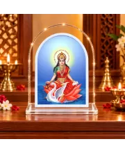 Goddess Saraswati L Shape Acrylic Showpiece 3 X 3.5 Inch For Home, Office And Car (F176787)