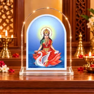 Goddess Saraswati L Shape Acrylic Showpiece 3 X 3.5 Inch For Home, Office And Car (F176787) Goddess Saraswati L Shape Acrylic Showpiece 3 X 3.5 Inch For Home, Office And Car (F176787)