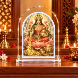 Goddess Lakshmi L Shape Acrylic Showpiece 3 X 3.5 Inch For Home, Office And Car (F176788) Goddess Lakshmi L Shape Acrylic Showpiece 3 X 3.5 Inch For Home, Office And Car (F176788)