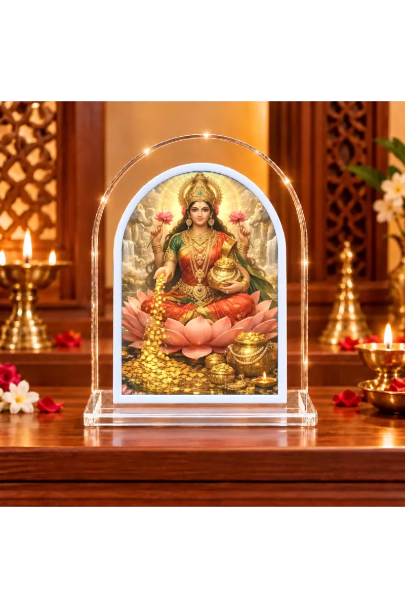Goddess Lakshmi L Shape Acrylic Showpiece 3 X 3.5 Inch For Home, Office And Car (F176788)