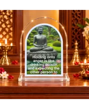 Buddha L Shape Acrylic Showpiece 3 X 3.5 Inch For Home, Office And Car (F176789)