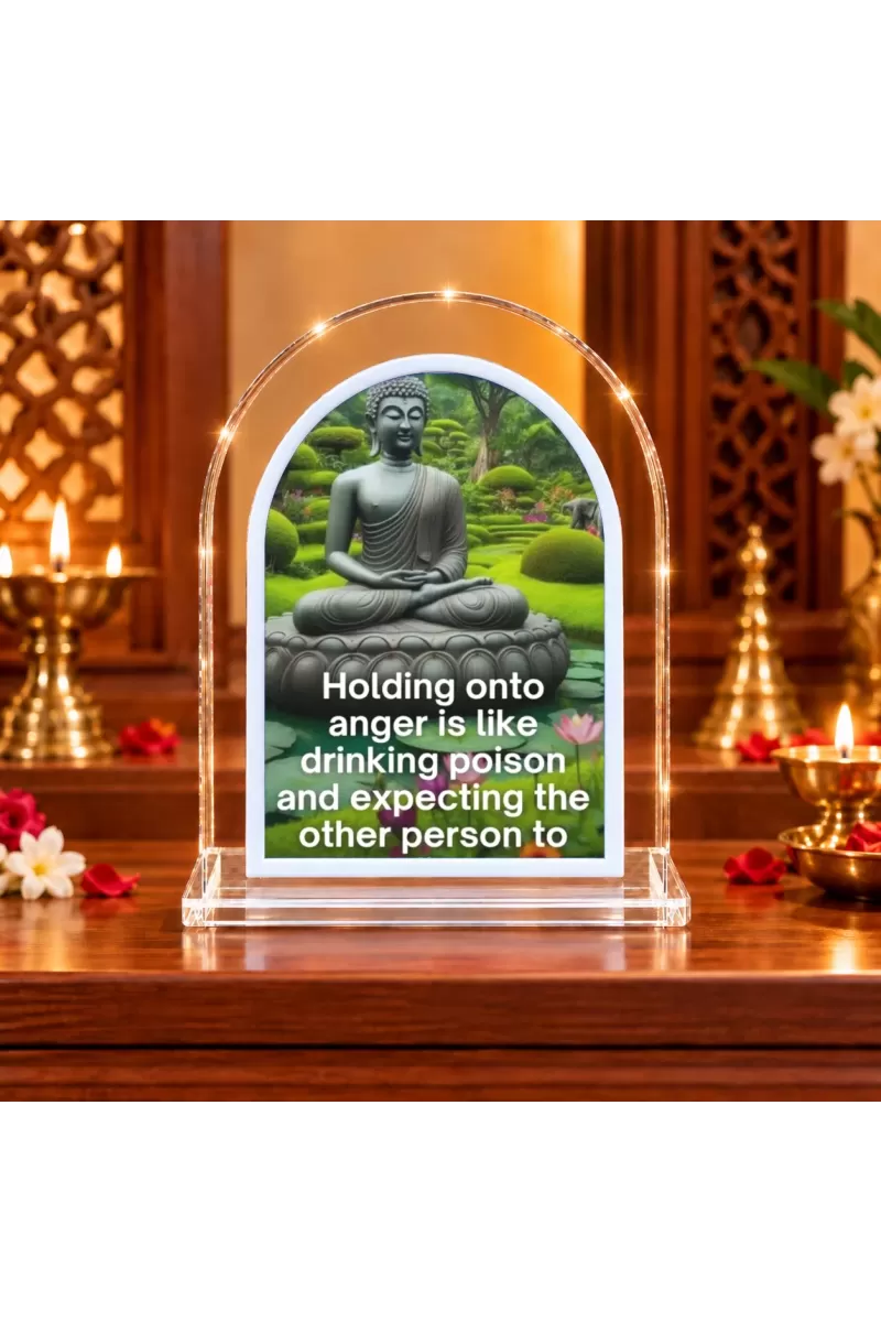 Buddha L Shape Acrylic Showpiece 3 X 3.5 Inch For Home, Office And Car (F176789)