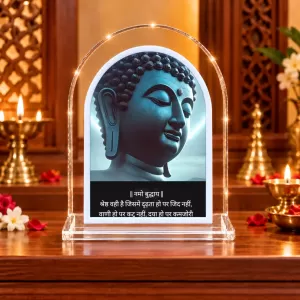 Buddha L Shape Acrylic Showpiece 3 X 3.5 Inch For Home, Office And Car (F176790)