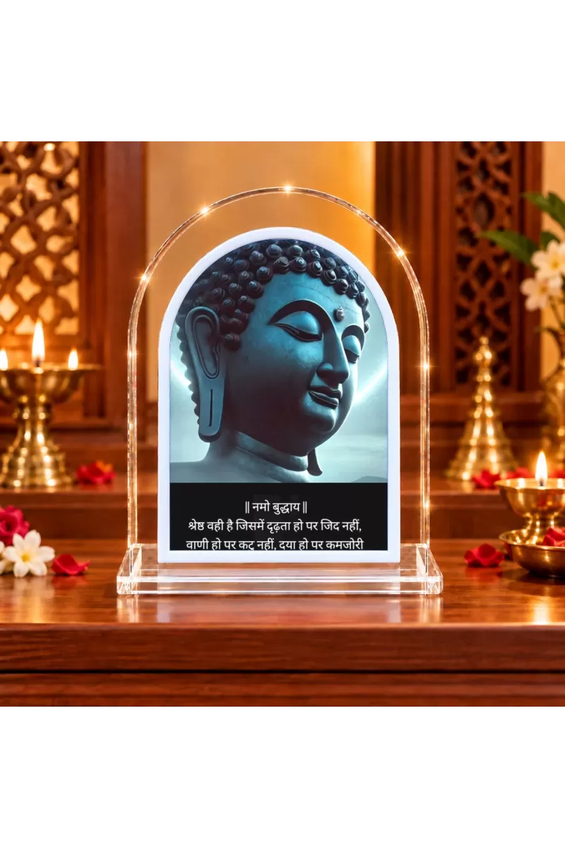 Buddha L Shape Acrylic Showpiece 3 X 3.5 Inch For Home, Office And Car (F176790)