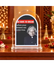 A. P. J. Abdul Kalam L Shape Acrylic Showpiece 3 X 3.5 Inch For Home, Office And Car (F176792)