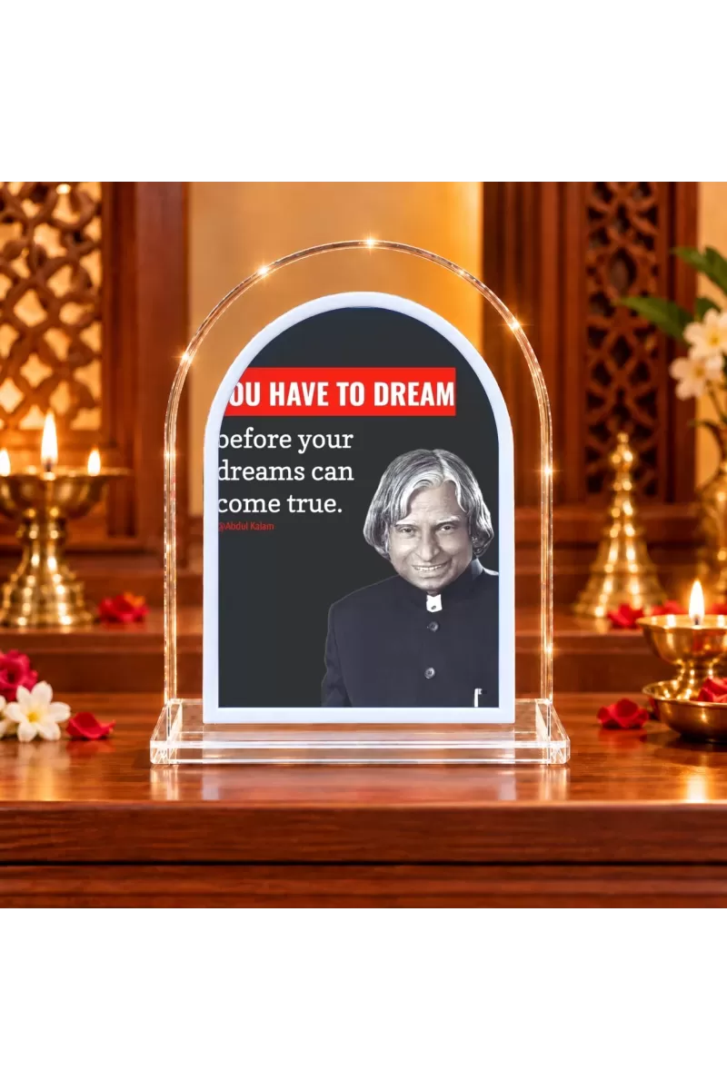 A. P. J. Abdul Kalam L Shape Acrylic Showpiece 3 X 3.5 Inch For Home, Office And Car (F176792)