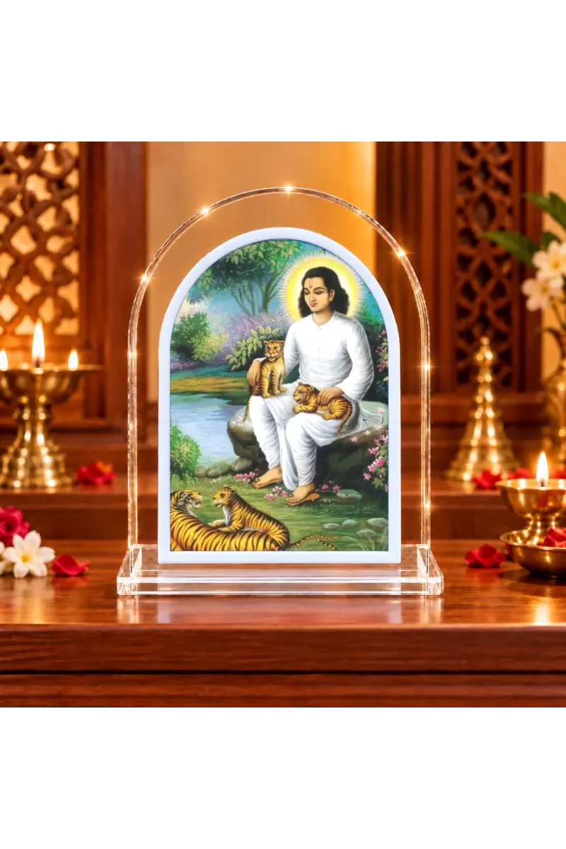 Chakradhar Swami L Shape Acrylic Showpiece 3 X 3.5 Inch For Home, Office And Car (F176793)
