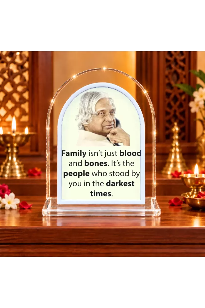 A. P. J. Abdul Kalam L Shape Acrylic Showpiece 3 X 3.5 Inch For Home, Office And Car (F176794)