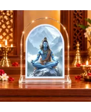 Lord Shiva L Shape Acrylic Showpiece 3 X 3.5 Inch For Home, Office And Car (F176799)