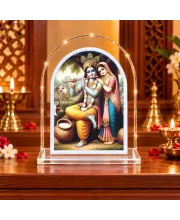 Radha Krishna L Shape Acrylic Showpiece 3 X 3.5 Inch For Home, Office And Car (F176800)