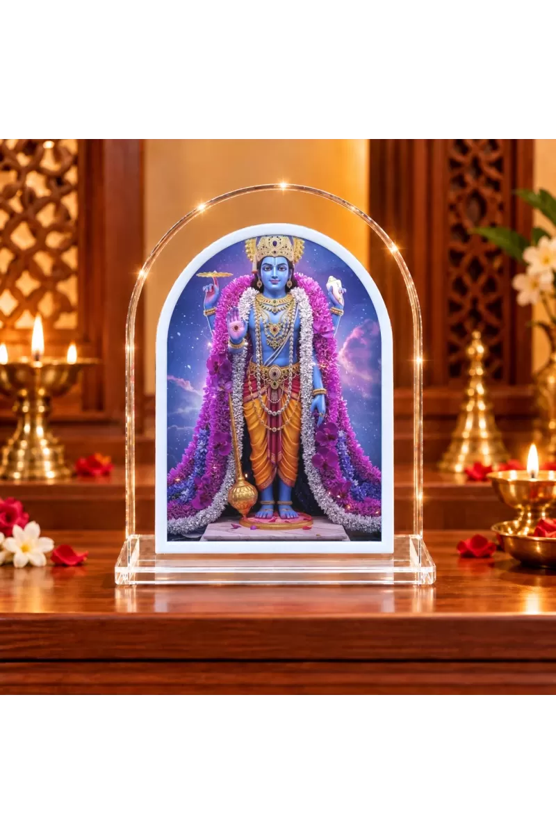 Lord Vishnu L Shape Acrylic Showpiece 3 X 3.5 Inch For Home, Office And Car (F176801)