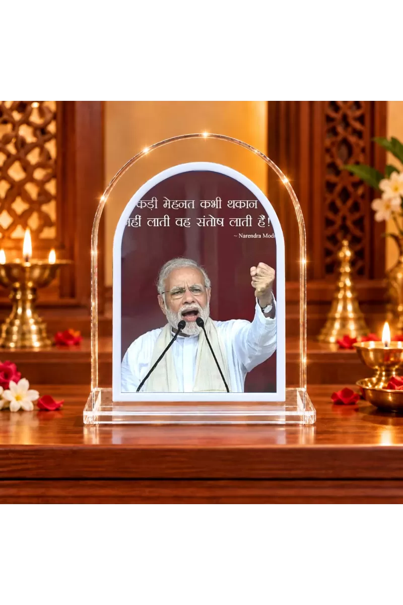 Narendra Modi L Shape Acrylic Showpiece 3 X 3.5 Inch For Home, Office And Car (F176804)