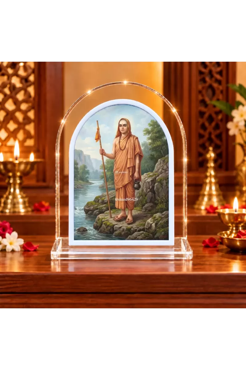 Lord Shree Chaitannya L Shape Acrylic Showpiece 3 X 3.5 Inch For Home, Office And Car (F176805)
