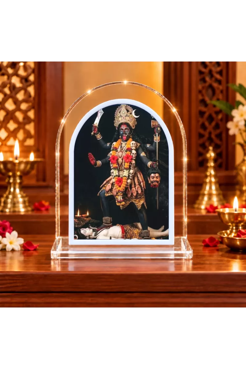 Goddess Kali L Shape Acrylic Showpiece 3 X 3.5 Inch For Home, Office And Car (F176809)