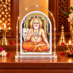 Raghavendra Swamy L Shape Acrylic Showpiece 3 X 3.5 Inch For Home, Office And Car (F176814) Raghavendra Swamy L Shape Acrylic Showpiece 3 X 3.5 Inch For Home, Office And Car (F176814)