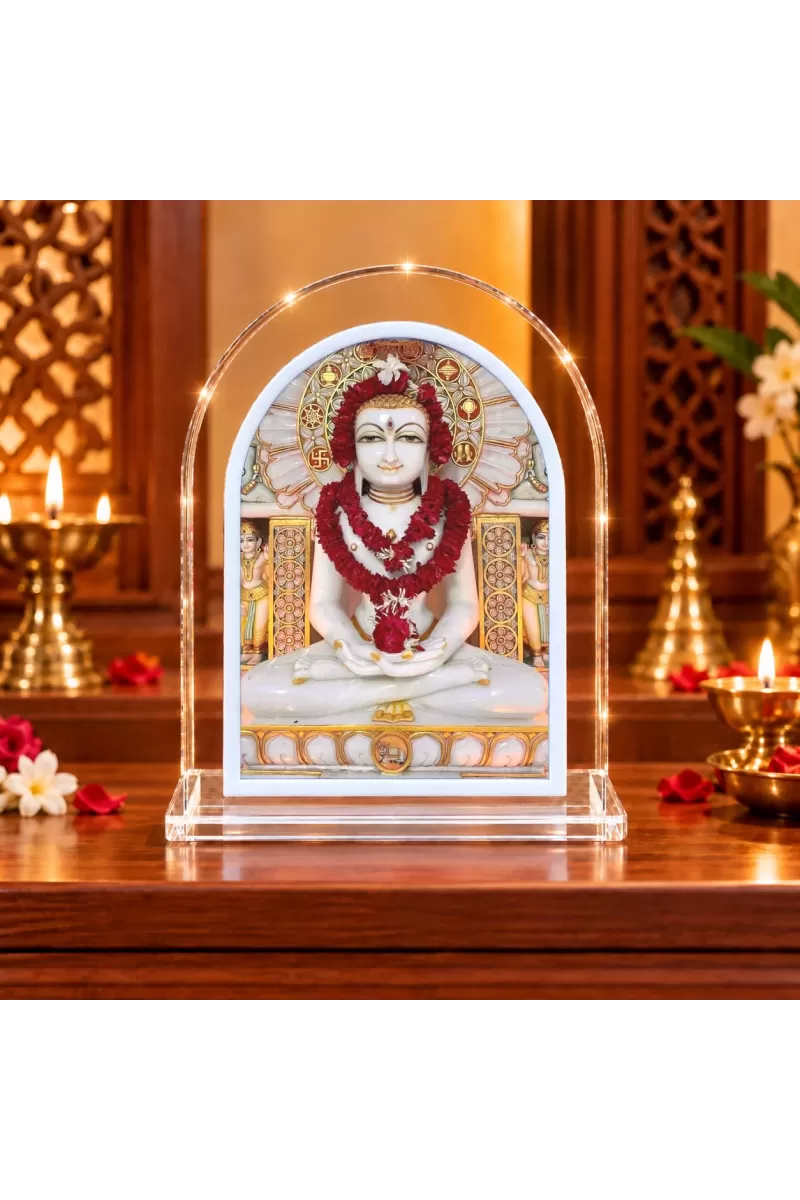Lord Mahabir L Shape Acrylic Showpiece 3 X 3.5 Inch For Home, Office And Car (F176816)