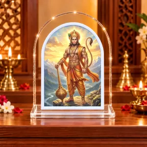 Hanuman L Shape Acrylic Showpiece 3 X 3.5 Inch For Home, Office And Car (F176818)