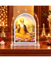 Guru Nanak Dev Ji L Shape Acrylic Showpiece 3 X 3.5 Inch For Home, Office And Car (F176819)
