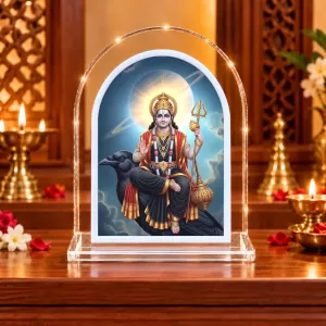 Shani Dev L Shape Acrylic Showpiece 3 X 3.5 Inch For Home, Office And Car (F176821)
