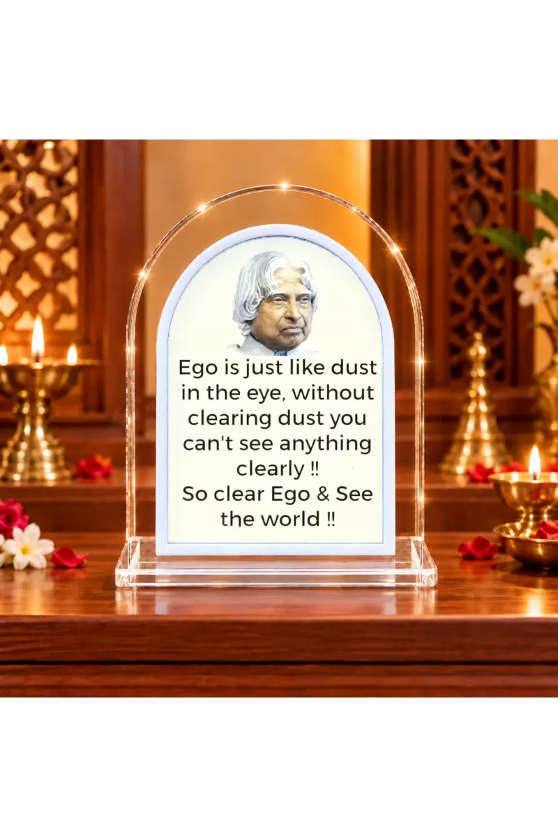 A. P. J. Abdul Kalam L Shape Acrylic Showpiece 3 X 3.5 Inch For Home, Office And Car (F176823)