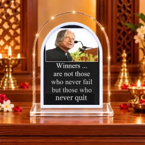A. P. J. Abdul Kalam L Shape Acrylic Showpiece 3 X 3.5 Inch For Home, Office And Car (F176825)