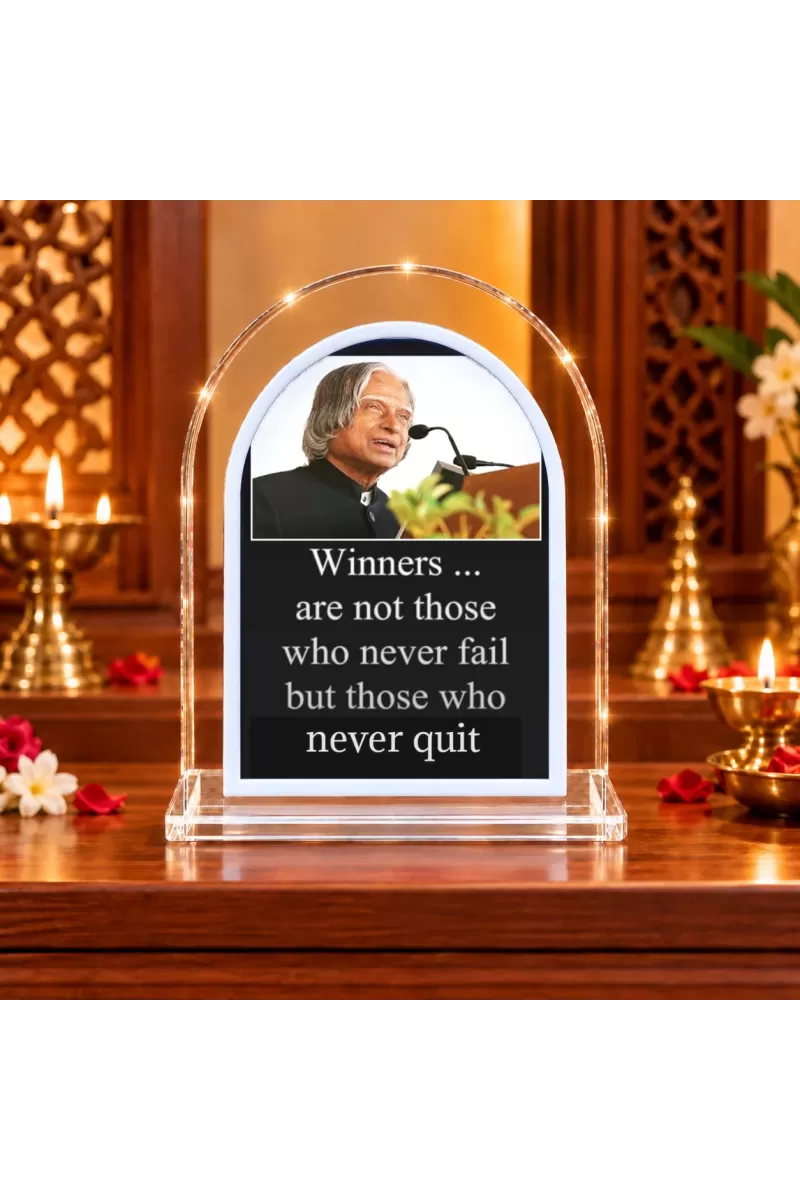 A. P. J. Abdul Kalam L Shape Acrylic Showpiece 3 X 3.5 Inch For Home, Office And Car (F176825)