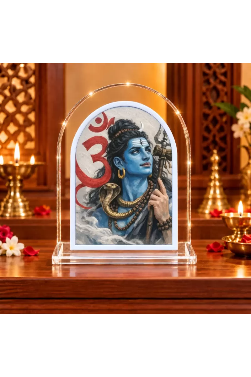 Lord Shiva L Shape Acrylic Showpiece 3 X 3.5 Inch For Home, Office And Car (F176826)