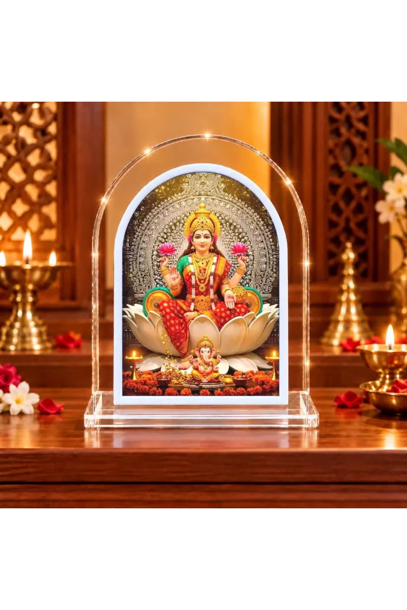 MahaLakshmi L Shape Acrylic Showpiece 3 X 3.5 Inch For Home, Office And Car (F176827)