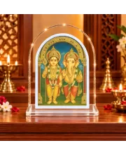 Lord Ganesh L Shape Acrylic Showpiece 3 X 3.5 Inch For Home, Office And Car (F176828)