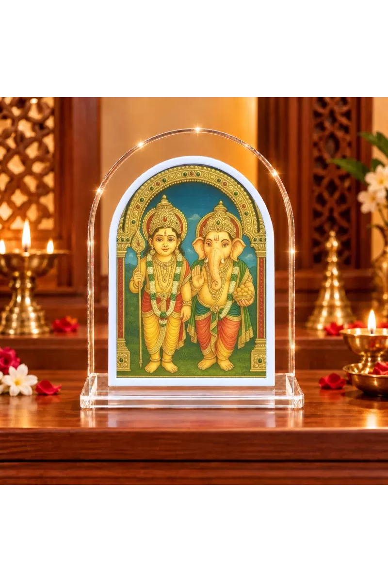 Lord Ganesh L Shape Acrylic Showpiece 3 X 3.5 Inch For Home, Office And Car (F176828)