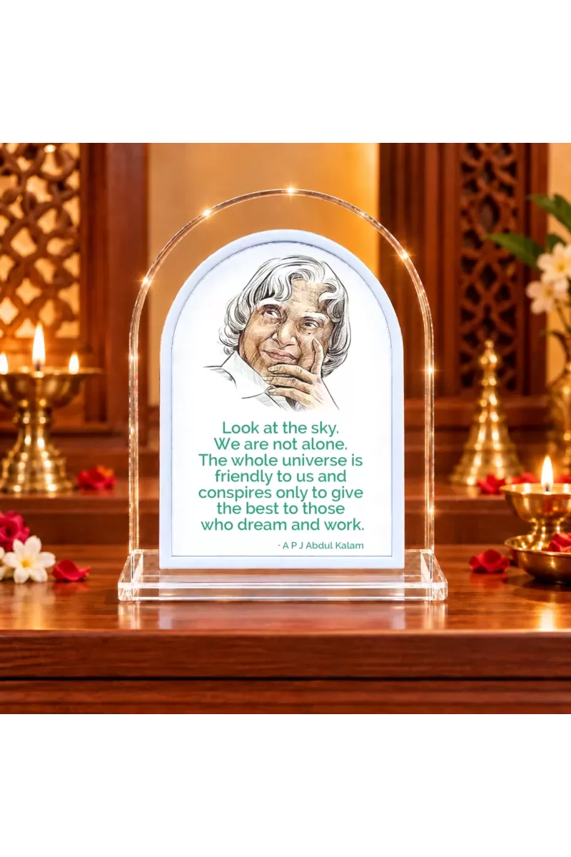 A P J Abdul Kalam L Shape Acrylic Showpiece 3 X 3.5 Inch For Home, Office And Car (F176830)