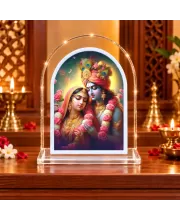 Radha Krishna L Shape Acrylic Showpiece 3 X 3.5 Inch For Home, Office And Car (F176831)