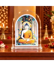 Buddha L Shape Acrylic Showpiece 3 X 3.5 Inch For Home, Office And Car (F176834)