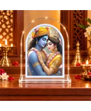 Radha Krishna L Shape Acrylic Showpiece 3 X 3.5 Inch For Home, Office And Car (F176837)