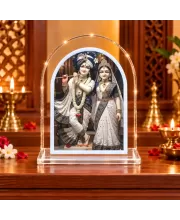 Radha Krishna L Shape Acrylic Showpiece 3 X 3.5 Inch For Home, Office And Car (F176838)