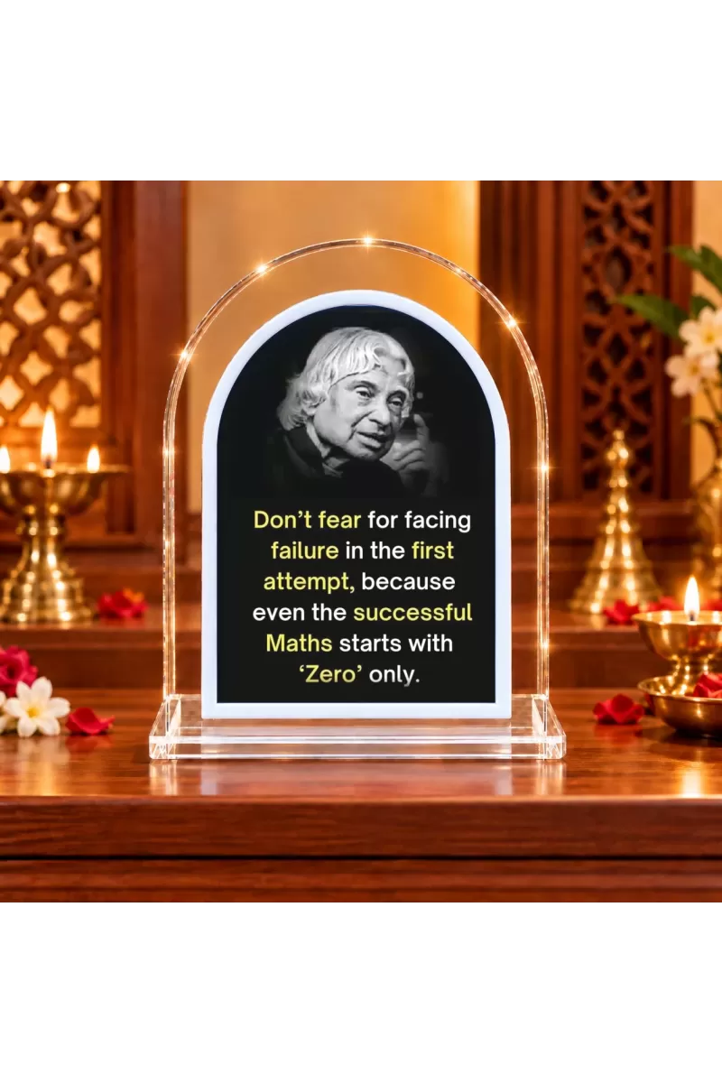 A P J Abdul Kalam L Shape Acrylic Showpiece 3 X 3.5 Inch For Home, Office And Car (F176839)
