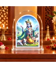 Lord Krishna L Shape Acrylic Showpiece 3 X 3.5 Inch For Home, Office And Car (F176841)