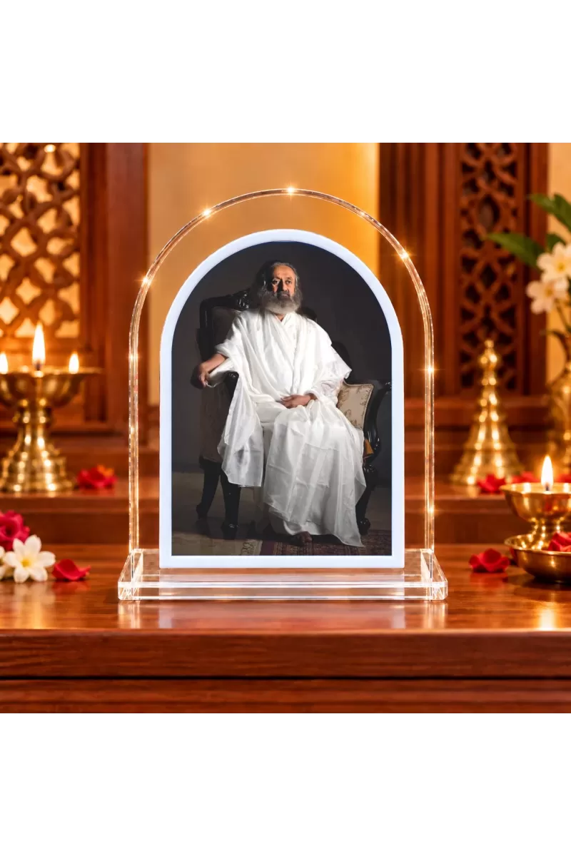 Shree Shree Ravi Shankar L Shape Acrylic Showpiece 3 X 3.5 Inch For Home, Office And Car (F176842)