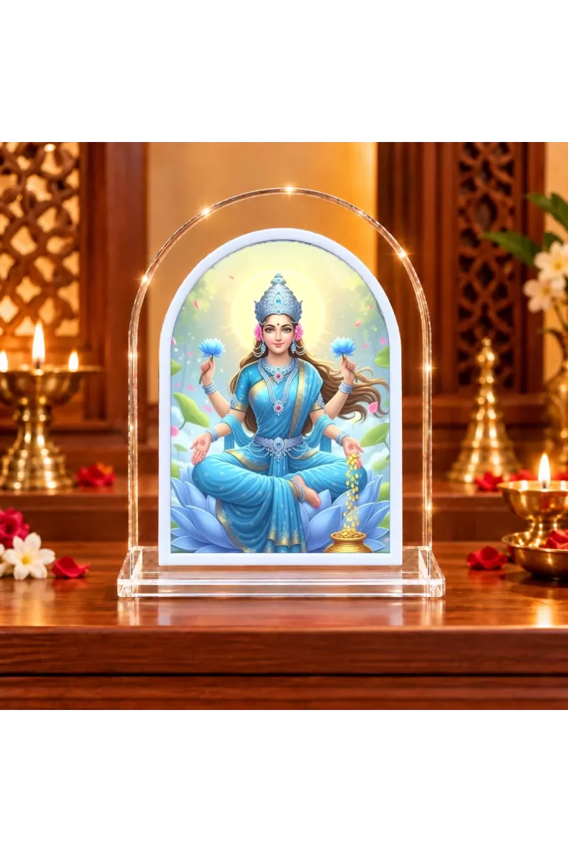 Lakshmi Maa L Shape Acrylic Showpiece 3 X 3.5 Inch For Home, Office And Car (F176843)