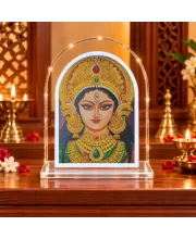 Durga Maa L Shape Acrylic Showpiece 3 X 3.5 Inch For Home, Office And Car (F176846)