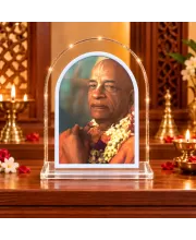 A C Bhaktivedanta Swami Prabhupada L Shape Acrylic Showpiece 3 X 3.5 Inch For Home, Office And Car (F176850)